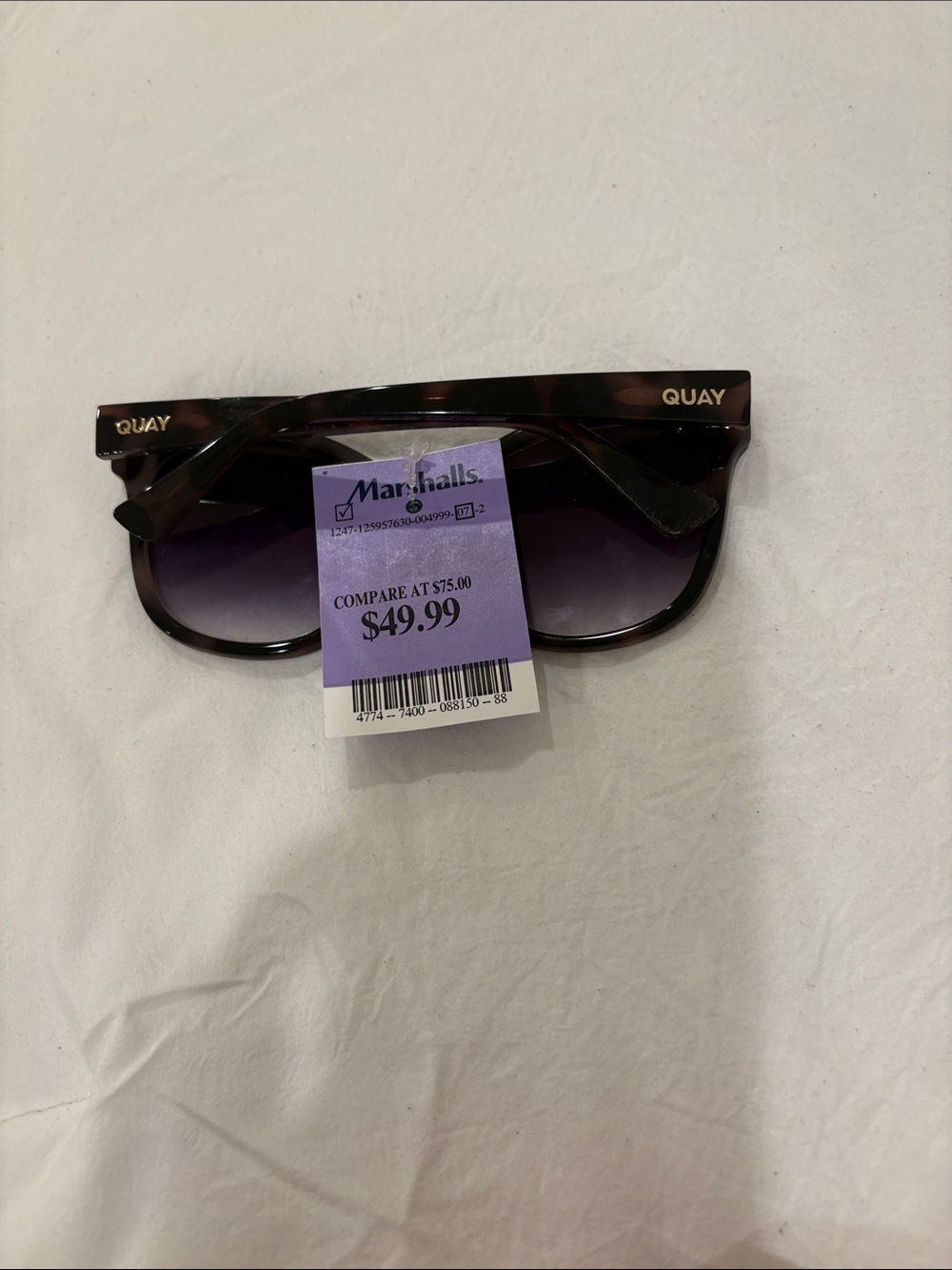 Quay Australia Tortoise Shell Sunglasses with Gradient Purple Lenses